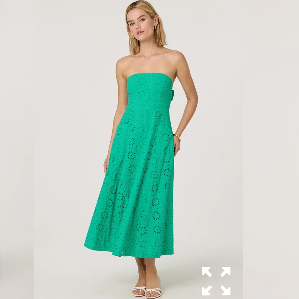 Astr the Label green eyelet midi dress